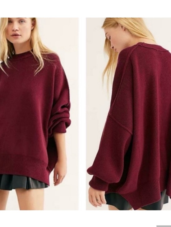 Free People Sweaters - Free People Easy Street Tunic Maroon Size XS